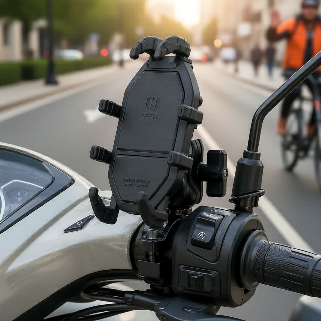 Suporte de telefone para guidão de moto durável, garra de polvo à prova de choque e antiderrapante