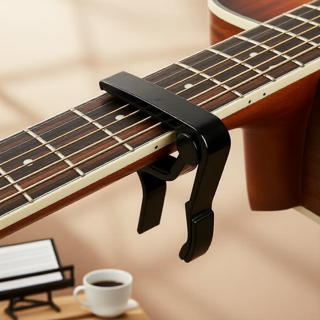 IRIN Capo de Guitarra Universal Metálico para Violões de 6 Cordas Acústicos/Elétricos/Clássicos, Presilha Multifuncional