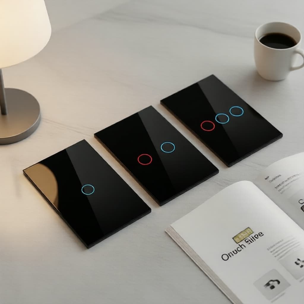 Interruptor Inteligente Axus 2026NEW Padrão Dos Eua 1/2/3GANG 1WAY Touch Switches Home Light Preto Branco Com Painel De