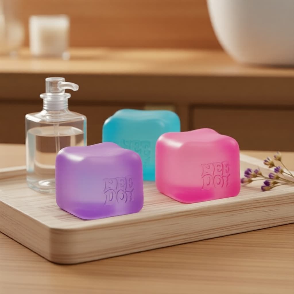 NeeDoh Nice Cube Squeeze Fidget Toy - Superfície sólida para apertar e esticar, alívio do estresse