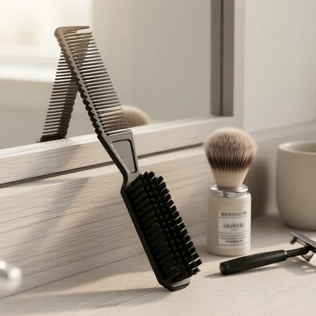 Escova Premium de Modelar para Cabelos e Barba – Ferramenta Versátil para Homens