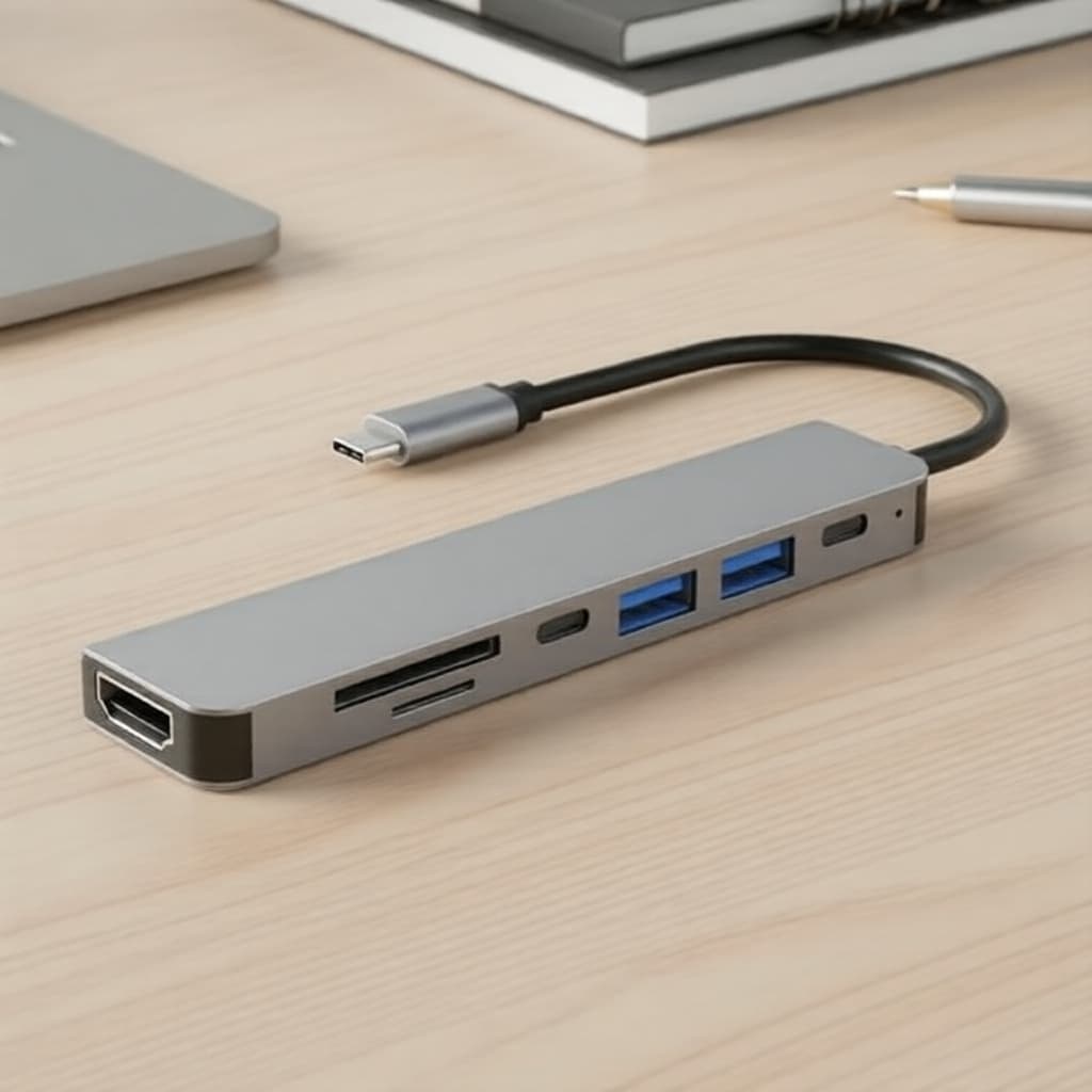 Hub USB-C 7 em 1 leitor de cartão TF/SD 4K HDMI adaptador de carregamento PD Tipo-C para MacBook e notebooks de