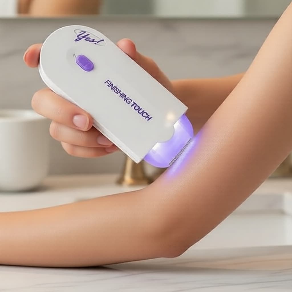 Finishing Touch Yes Silky para Mulheres, Depilador Elétrico Sem Dor Recarregável via USB com Luz LED, Barbeador Elétrico