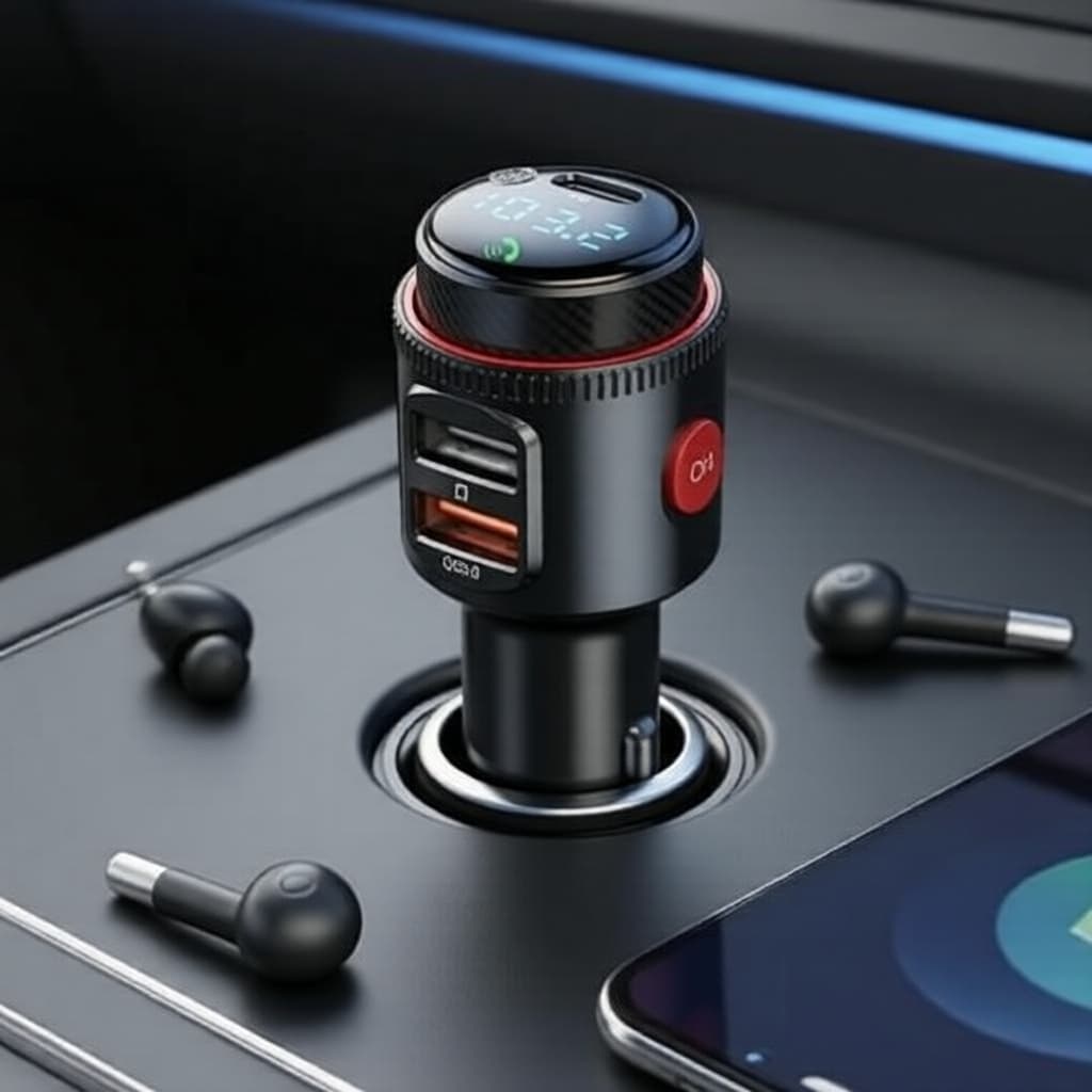 Transmissor FM Bluetooth T23, MP3 Player e Carregador Veicular Sem Fio PD