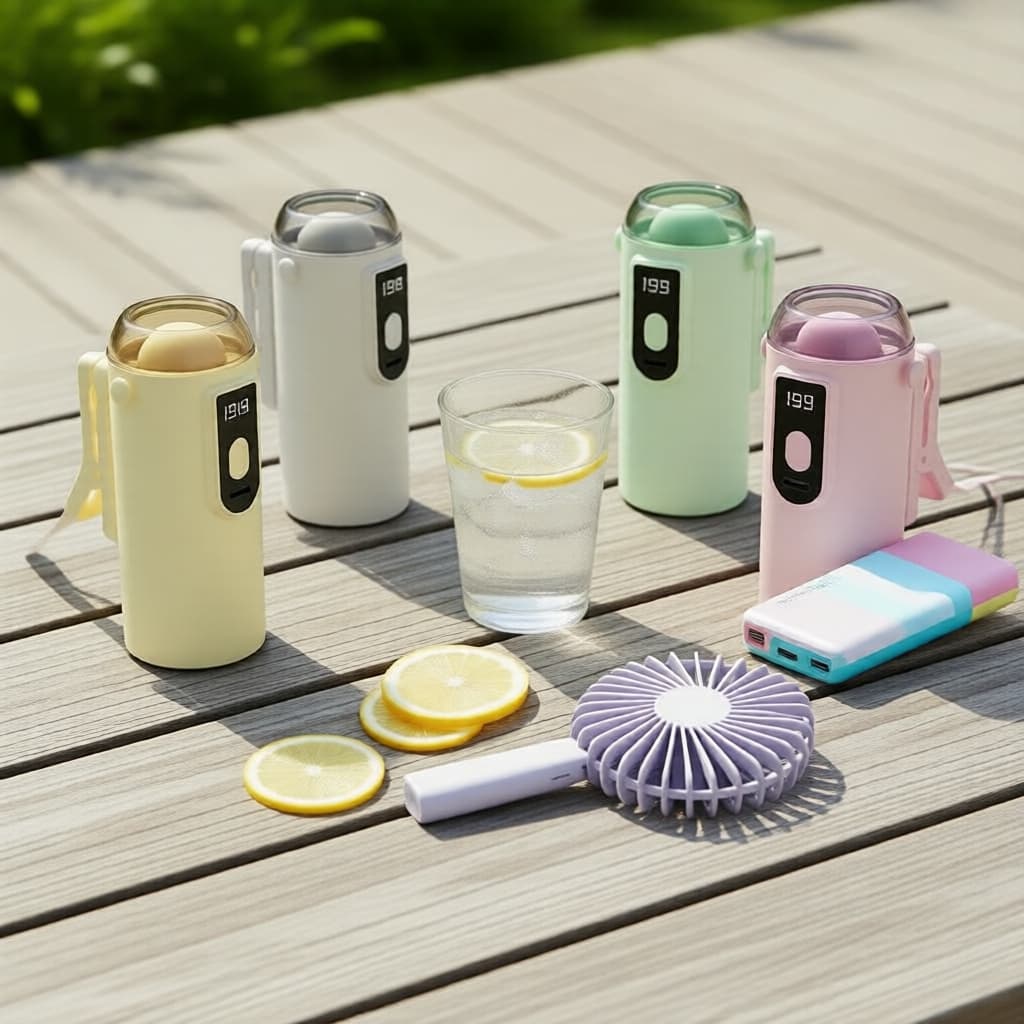 Ventilador portátil de 199 velocidades 900mAh recarregável via USB, de clipe para mesa/berço/carrinho – 5 cores