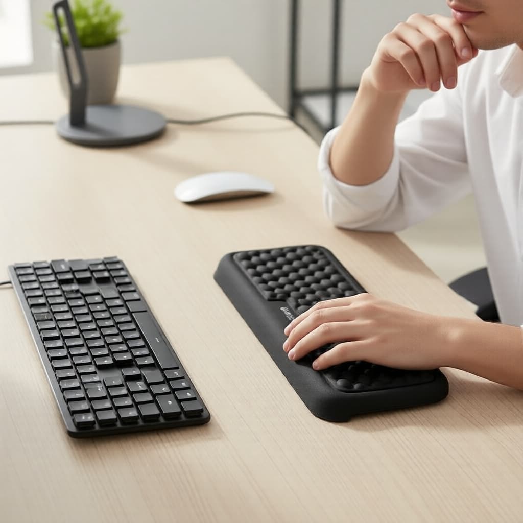 Vaydeer 2 unidades de apoio de braço em L para mesa, espuma de memória ergonômica para cotovelo e punho, almofada