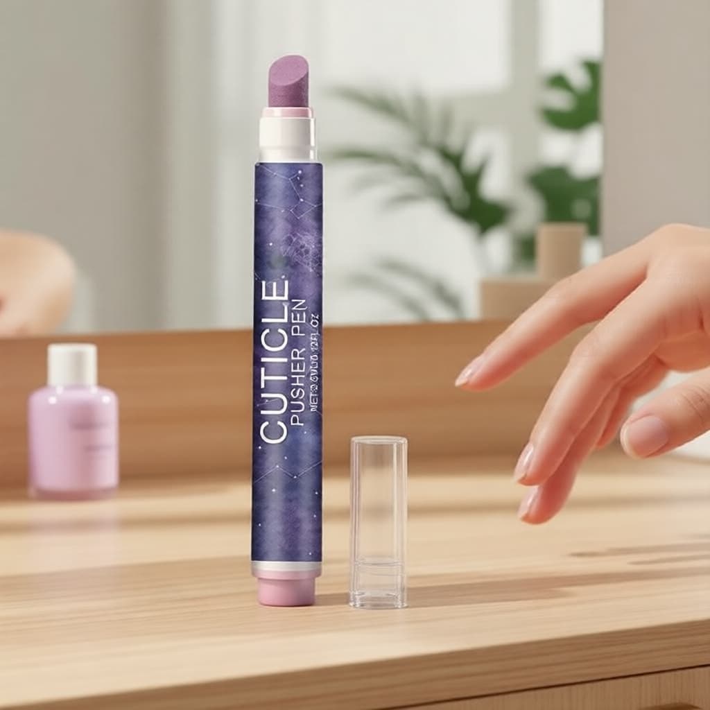 Caneta de óleo para cutículas livre de baça com óleo de semente de uva, empurrador portátil para unhas secas e