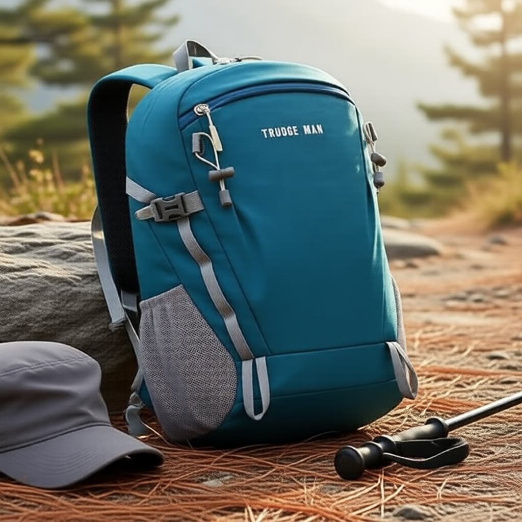Mochila feminina leve à prova d’água, mochila de trilha com múltiplos bolsos para viagens e escola