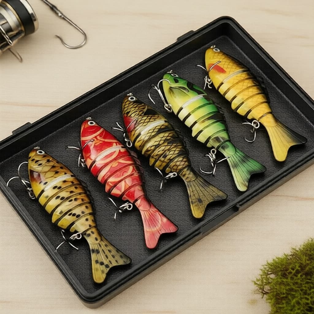 Kit Isca de Pesca 5 Unidades 10cm – Tucunaré & Espada, Pesca de Meia-Água