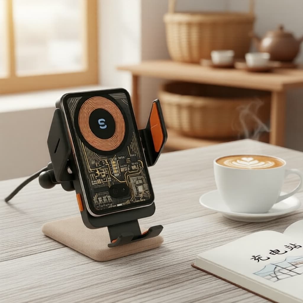Essager 15W Suporte Carregador Veicular Sem Fio com Braçadeira Automática para Painel para Telefones