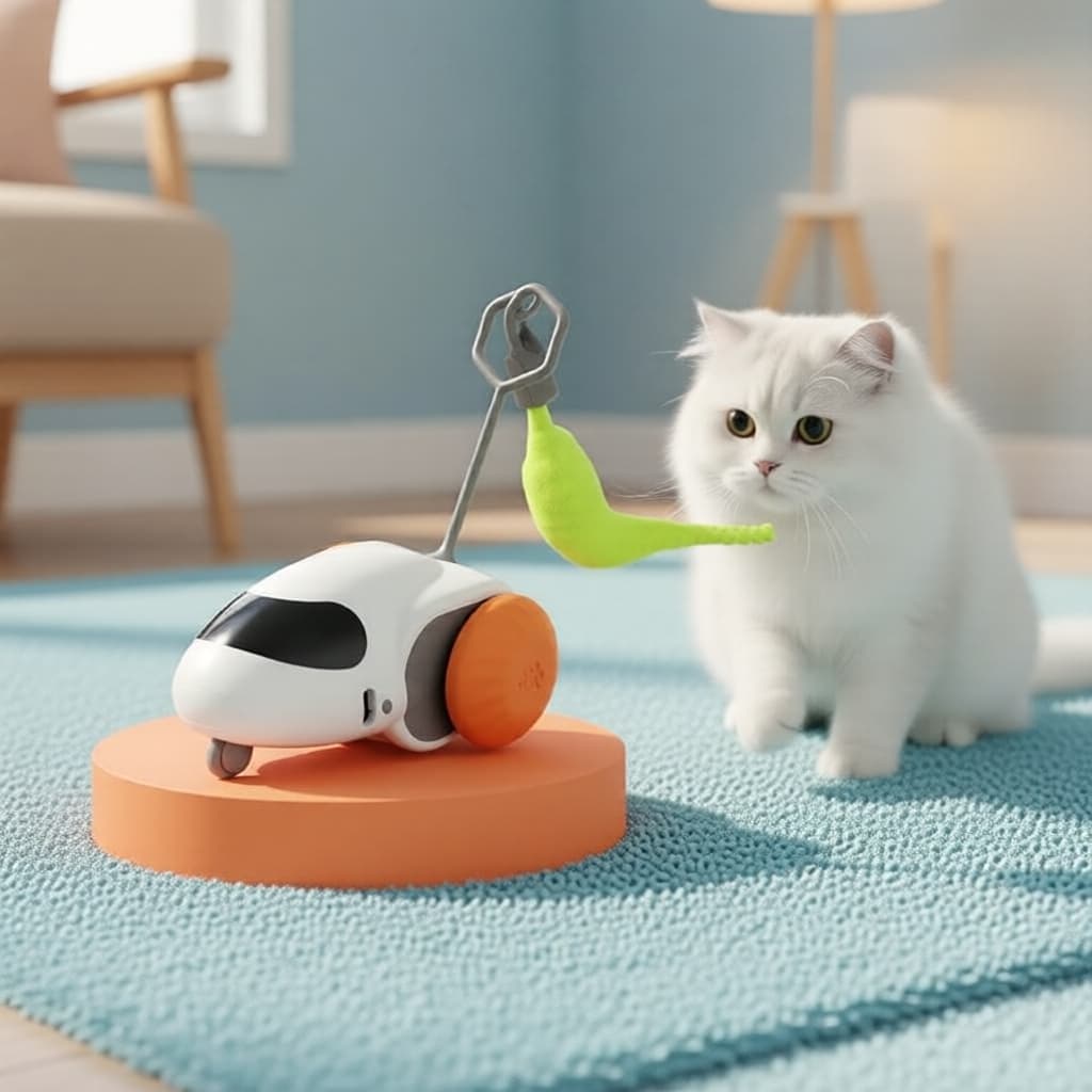 Teaser Automático Inteligente para Gatos com Varinha de Penas para Brincar