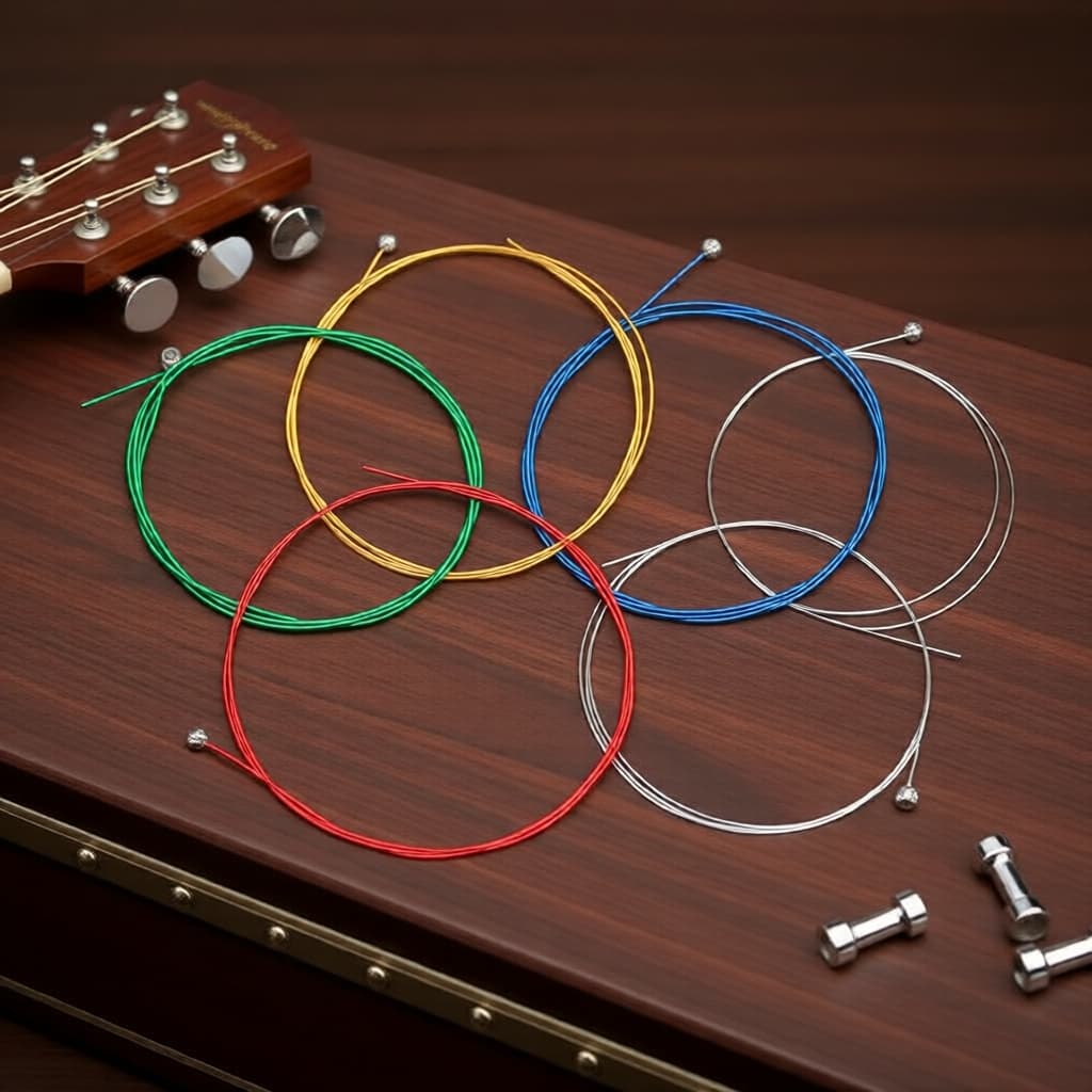 Cordas Vibrantes Arco-íris E-A 6 Peças para Violão Acústico e Clássico