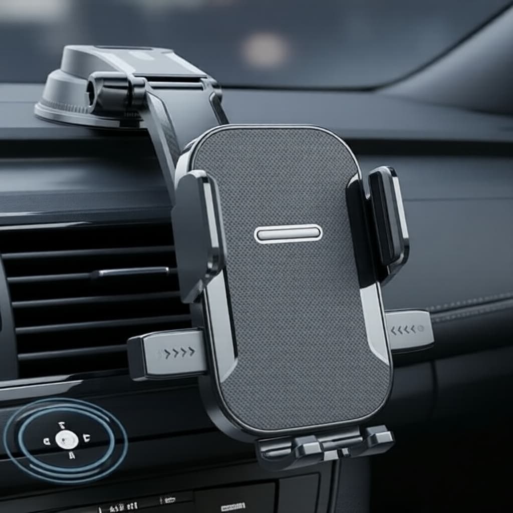 Série Profissional Suporte Veicular para Celular: Suporte de Para-brisa com Duplo Vácuo e Amortecedor de Vibração