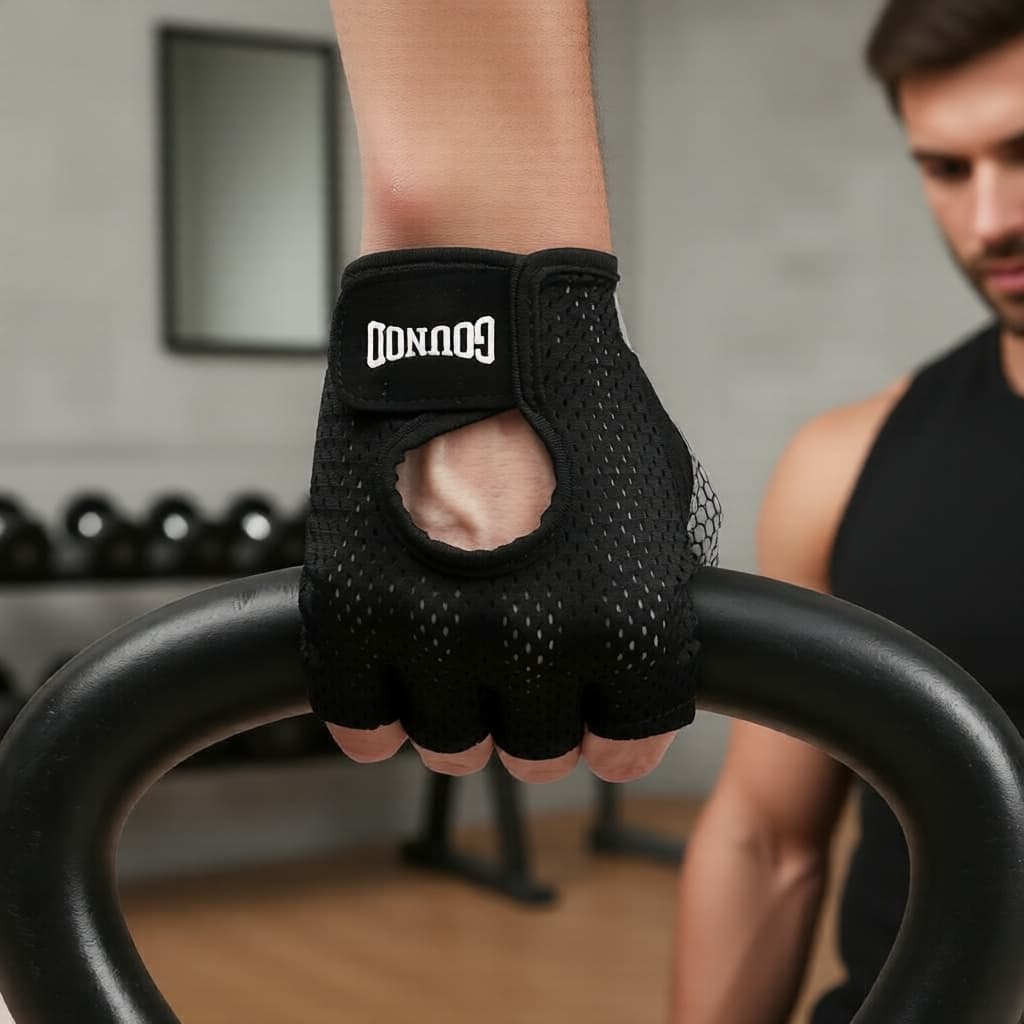 1 Par de Luvas de Academia para Primavera/Verão com Silicone Antiderrapante, Luvas Fitness Respiráveis para Homens e