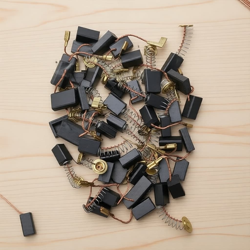Kit 50 Escovas de Carvão com 10 Tipos, 5 Unidades de Cada para Esmerilhadeira Angular, Furadeira de Impacto, Furadeira