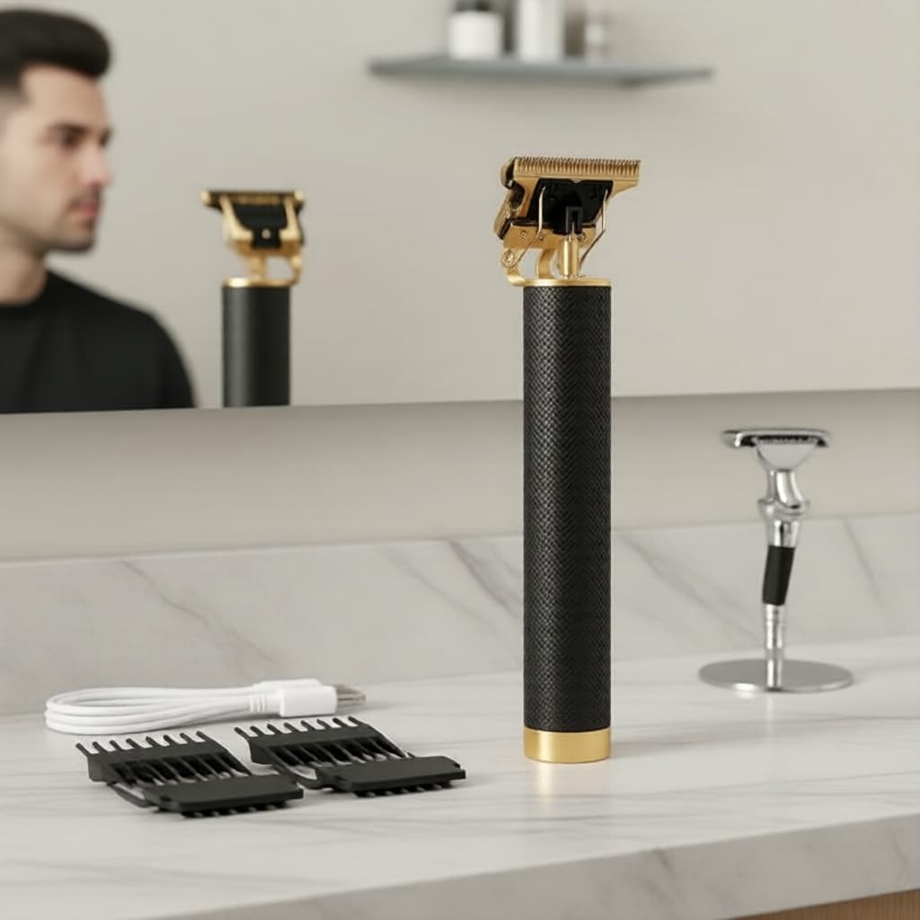 Aparador de Cabelo Masculino Recarregável sem Fio com Barbeador e Aparador de Barba