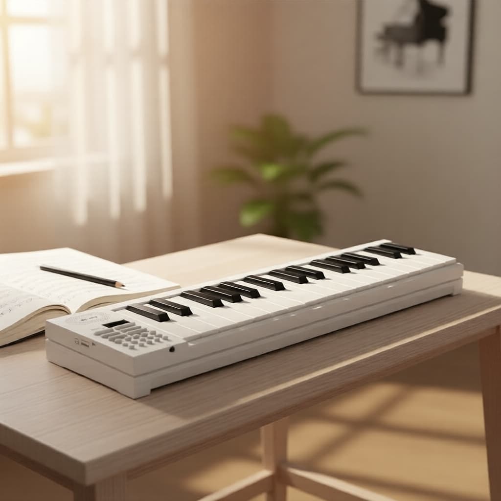 Teclado digital dobrável 61 teclas, portátil e multifuncional, ideal para iniciantes, crianças e adultos, presente
