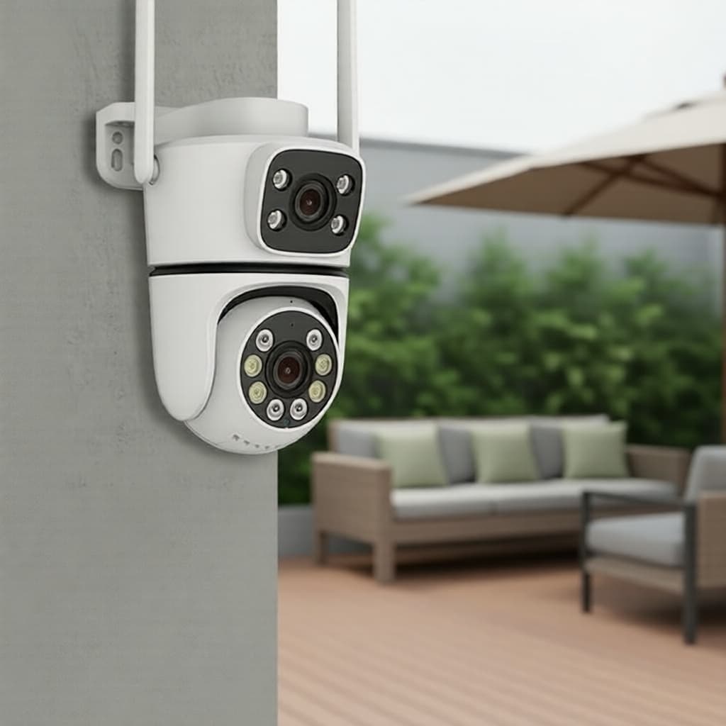 Câmera de segurança CCTV Banda Dupla 2.4 GHz Câmera IP Externa à Prova d'Água com Alarme Infravermelho, Wi-Fi, HD e