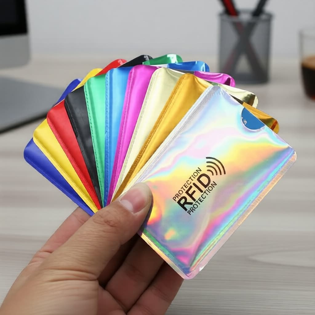 50 unidades de capas bloqueadoras RFID antifurto – à prova d’água, para cartões de crédito/débito e passaportes, cor