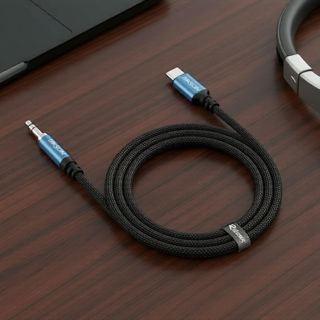 Adaptador USB C para P2 de 3,5 mm com microfone para laptop, kit de som Hi-Fi Plus