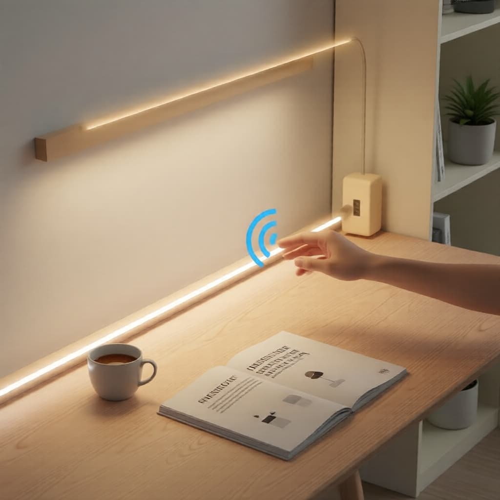 Luz de tira LED Neon Flex USB 5V, sensor de movimento com dimerização por movimento da mão, design à prova d'água para