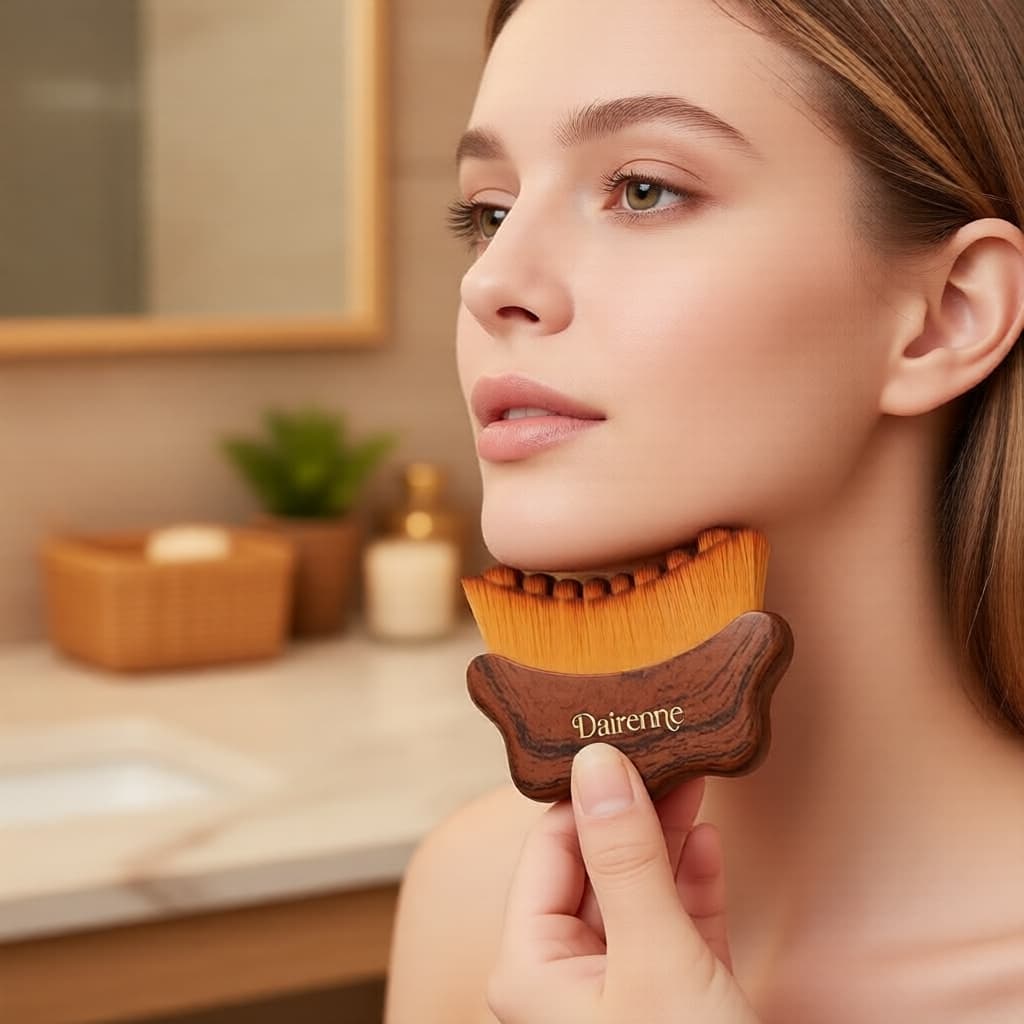 Escova Facial para Drenagem Linfática Pentágono – Contorno do Maxilar e Limpeza, Instrumento de Beleza 2 em 1, Com