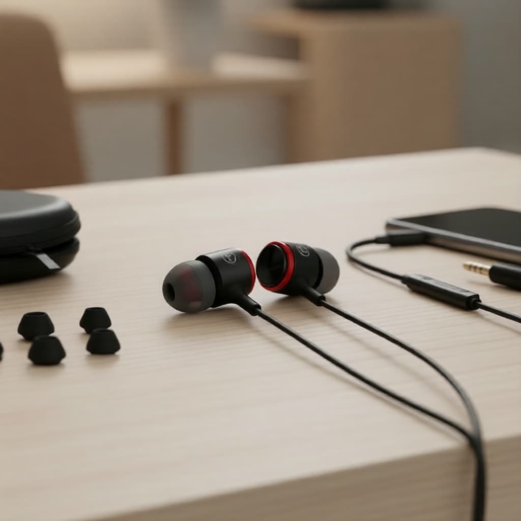 SPRISE E3 Fones de Ouvido Intra-Auriculares HiFi Bass de Metal com Fio, Plugue Duplo 3,5mm & Tipo-C