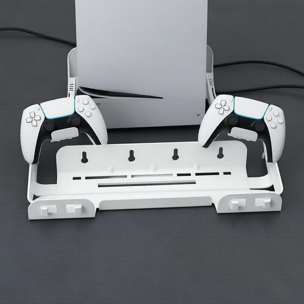 Suporte de Parede para PS5 Slim/Pro/Original, Inclui Suporte para Controle e Parafusos Antiderrapantes