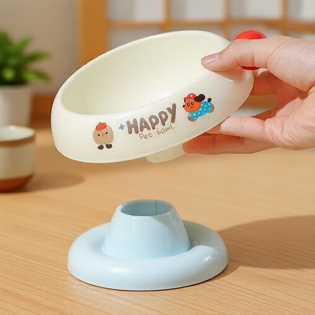 Tigela de Gato Colorida de Aço Inoxidável, Comedouro Lento Elevado & Fonte de Água Petkit para Gatos e Cães