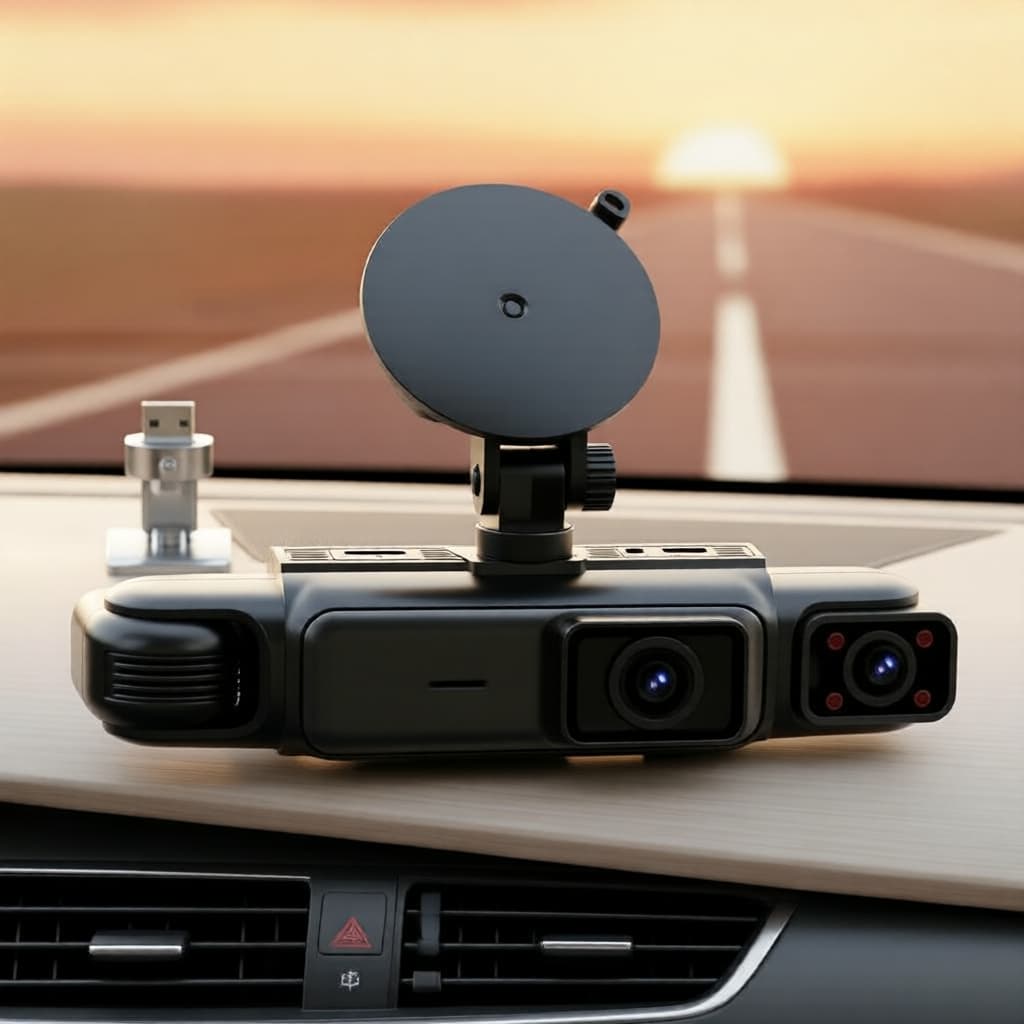 Câmera Veicular 360° 4 Canais 1080p com Visão Noturna, Sensor G e Monitoramento em Estacionamento