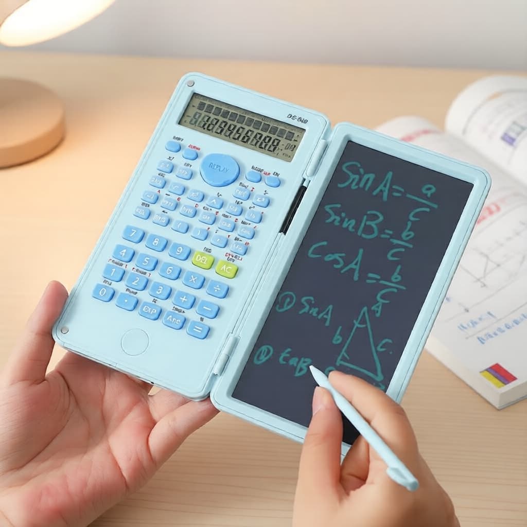 Calculadora Científica DS-869 com quadro para apagamento a seco, tela LCD de 2 linhas, multifuncional para engenharia,