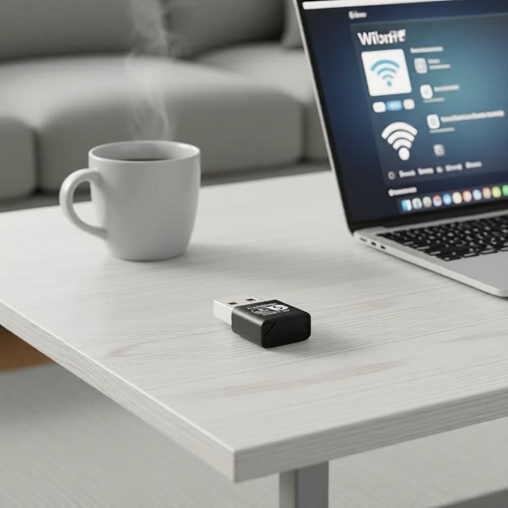 Dongle WiFi 5 USB 650Mbps Banda Dupla 2.4G e 5.8GHz Adaptador de Rede Sem Fio Sem Driver