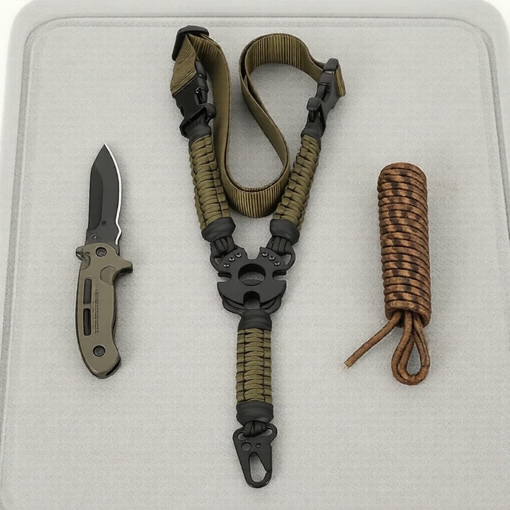 Bandoleira de Paracord Trançada de Um Ponto - Alça de Ombro Versátil em Nylon Durável para Camping, Trilhas e Mochila