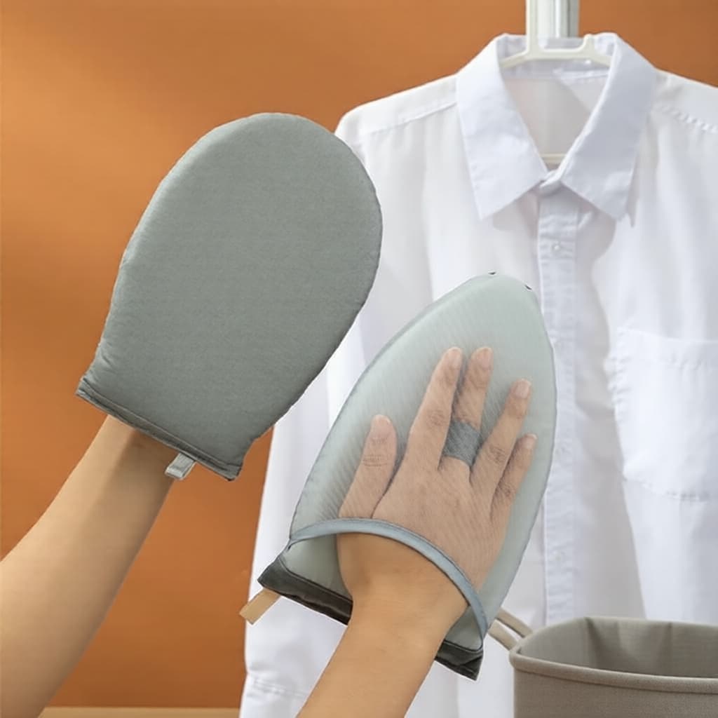 Kit Mini de Passar Compacto: Tábua de Passar de Mão com Luvas Resistentes ao Calor, Segura e Fácil de Guardar