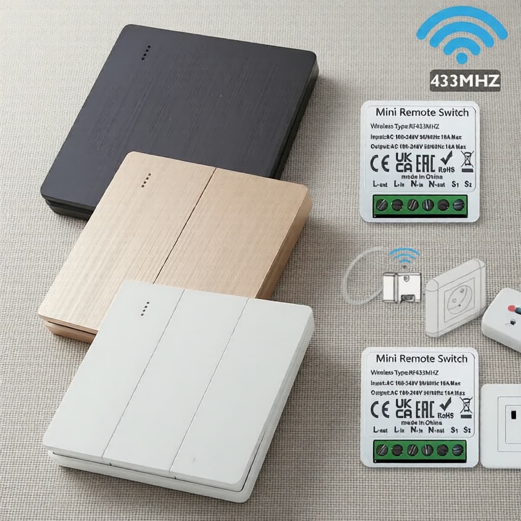 Interruptor Inteligente RF433 sem Fio Relé Módulo para Lâmpada LED Controlador de Iluminação AC100V~240V 16A Painel