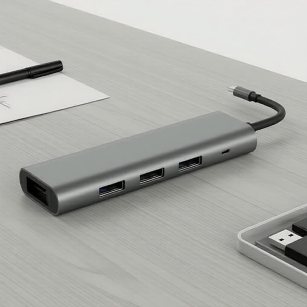 Estação de acoplamento USB-C 7 em 1 com HDMI, PD, USB, SD, leitor de cartão TF para MacBook Air e Pro