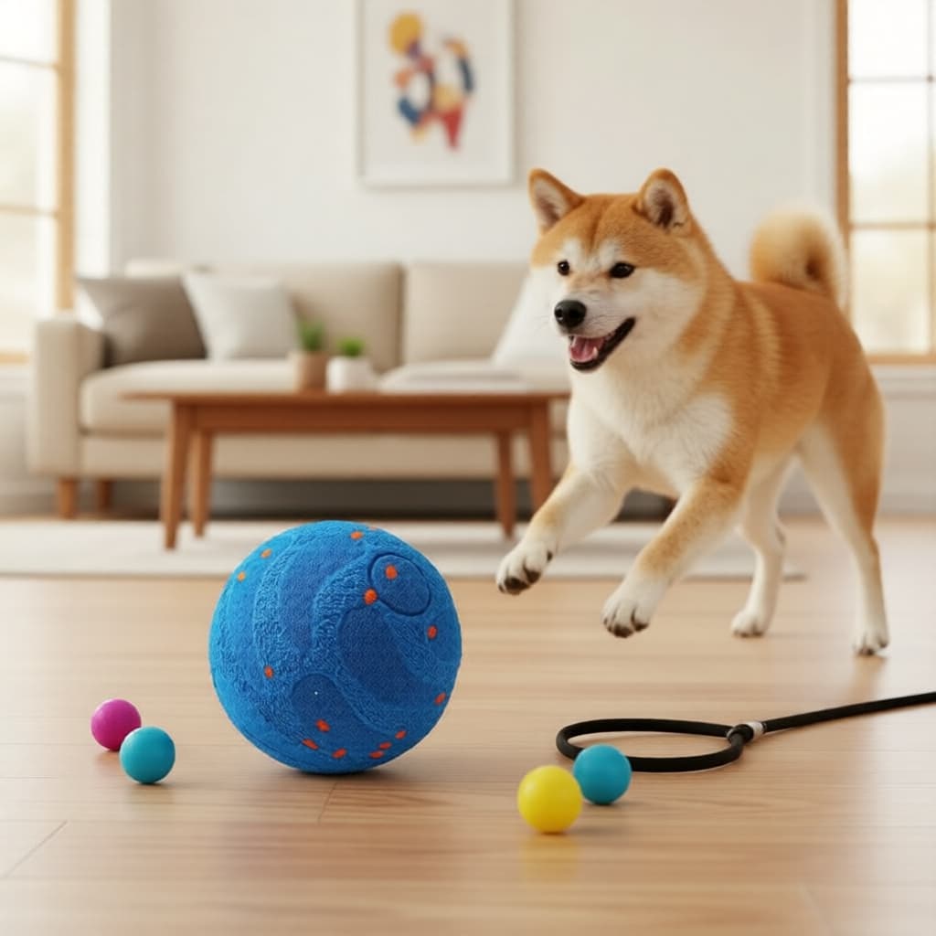 Bola inteligente para cães com sensor de movimento - Recarregável via USB, divertida para filhotes, cães pequenos,