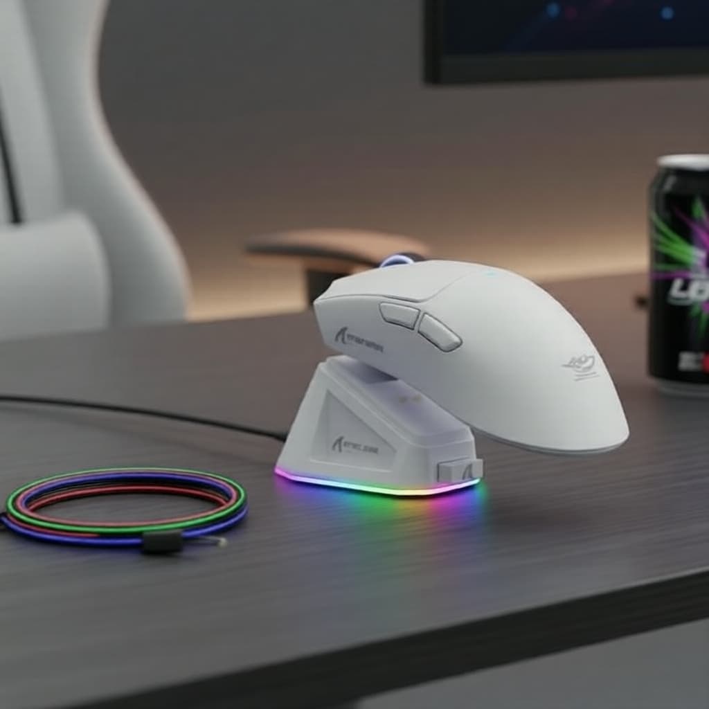 Mouse ATTACK SHARK X11 com Dock Magnético, Sensor Gamer PixArt PAW3311, Modos BT/2.4G Sem Fio/Com Fio