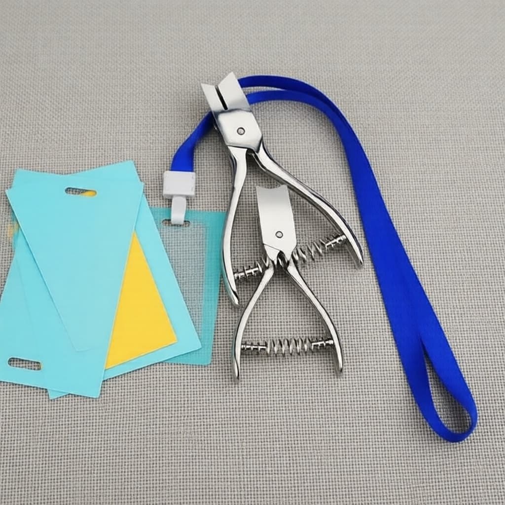 Furador Oval para Crachá - Ferramenta para Scrapbooking e Cortador de Papel, Material Escolar e de Escritório