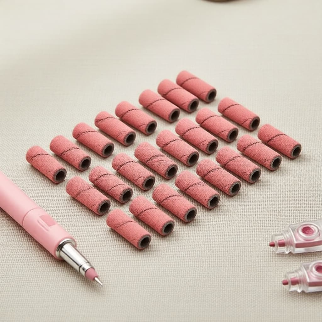Brocas para Lixa Elétrica de Unha 50 peças 80/150 Granulação Mini Mangas de Lixa para Remover Cutículas e Polir Bordas