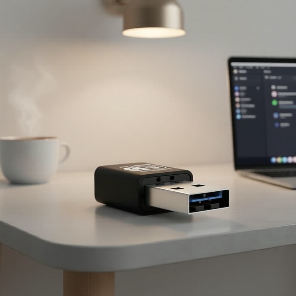 Adaptador USB WiFi 5GHz/2.4GHz 650Mbps de Alta Velocidade, Sem Necessidade de Driver, Dongle Sem Fio
