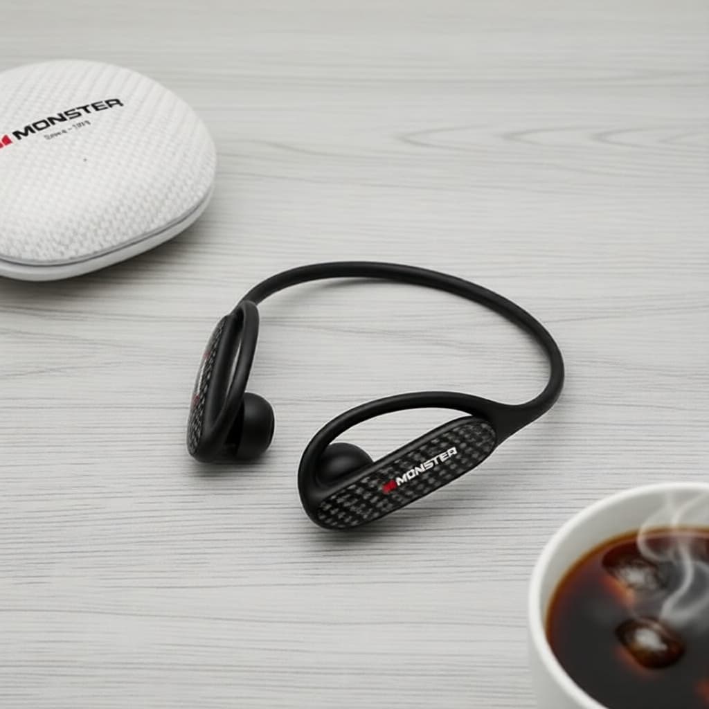 Fones de ouvido intra-auriculares à prova d'água Monster MQO37: Bluetooth, IPX5 esportivo, HiFi estéreo, graves