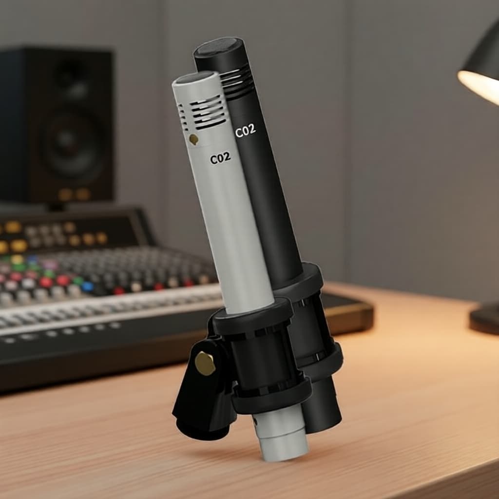 Conjunto de Microfone de Lápis Condensador C02 para Violão Acústico, Vlogging, Kit Profissional de Alta Resolução
