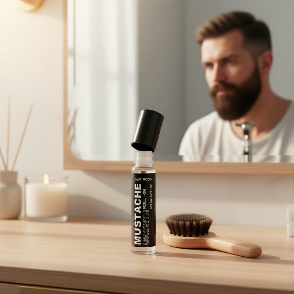 Óleo de Barba 8ml com Óleo de Alecrim e Vitamina E – Para Barba Mais Grossa e Cheia