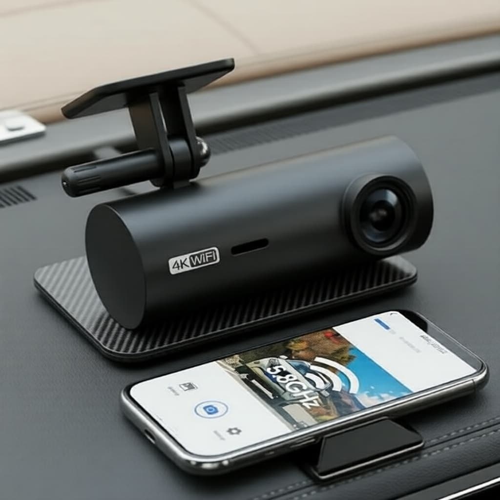 Câmera Veicular Gravador Dash Cam com Wi-Fi, Lentes Duplas, Visão Noturna e Monitoramento de Estacionamento