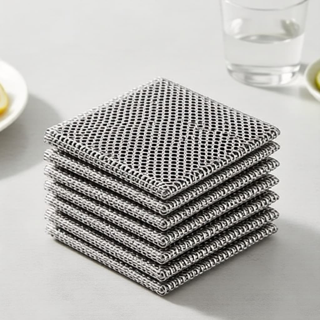 Panos de Aço Inox Multiuso, 10/20 Unidades – Limpeza Durável, Reutilizável, de Secagem Rápida e sem Odor para Cozinha e