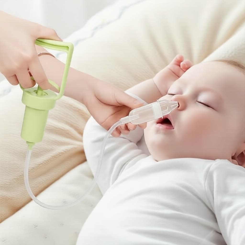 Aspirador Nasal Manual Portátil para Bebê – Sucção Potente para Remover Muco e Aliviar Congestão