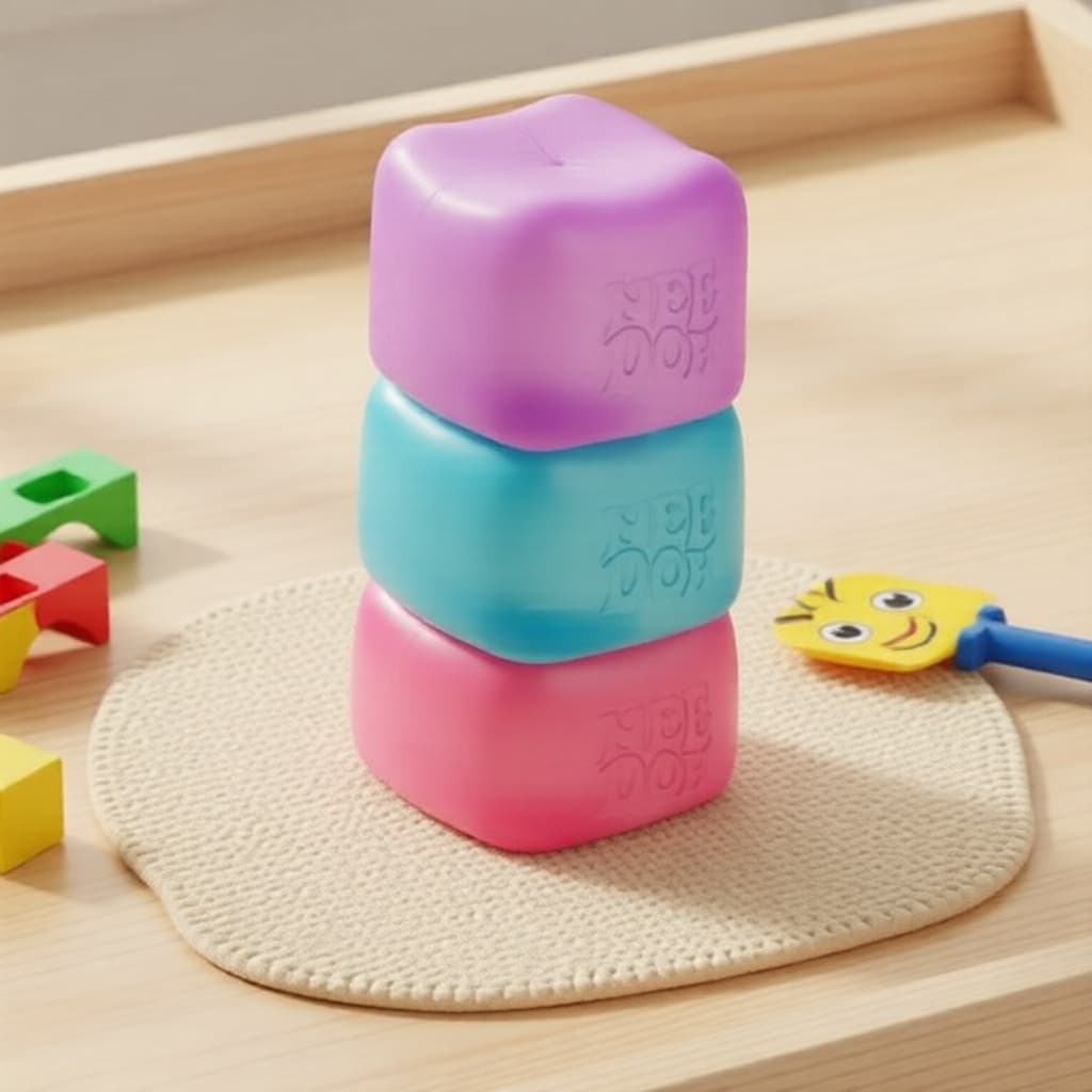 Schylling Needoh Cubo Sensorial Nice Cube, Super Solid Squish