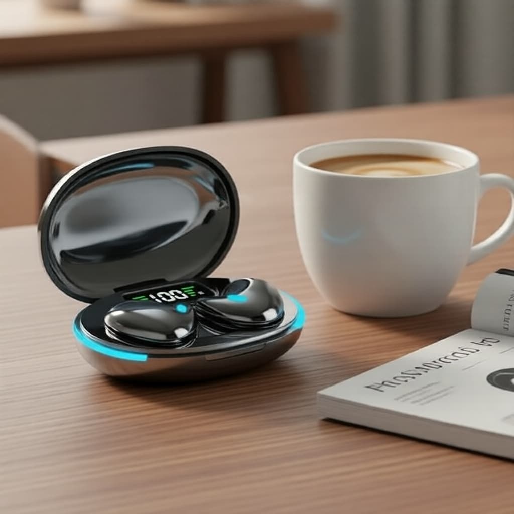 X55 Mini Fones Bluetooth 5.3 Intra-Auriculares para Dormir, Estilo Earplug Leve, Fones de Ouvido Estéreo HIFI