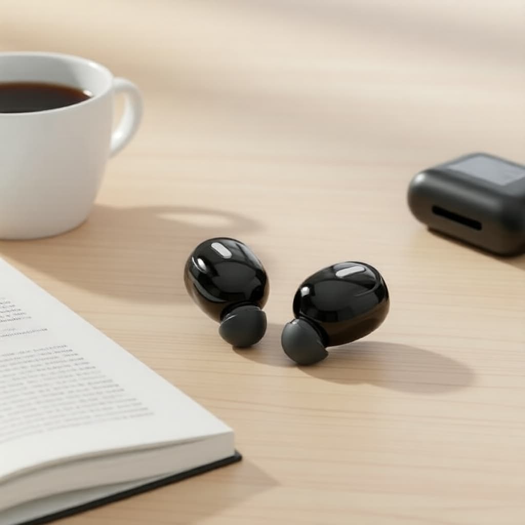 Fones de Ouvido Mini TWS Bluetooth, Intra-Auriculares com Redução de Ruído, Estilo Esportivo, com Microfone e Mãos